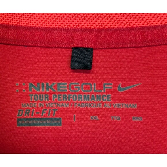 Nike Golf Dri-Fit Tour Performance 1/4 Zip Pullover Mens 2XL Red - Picture 2 of 13